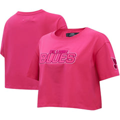 St. Louis Blues Pro Standard Women's Triple Pink Cropped Boxy T-Shirt