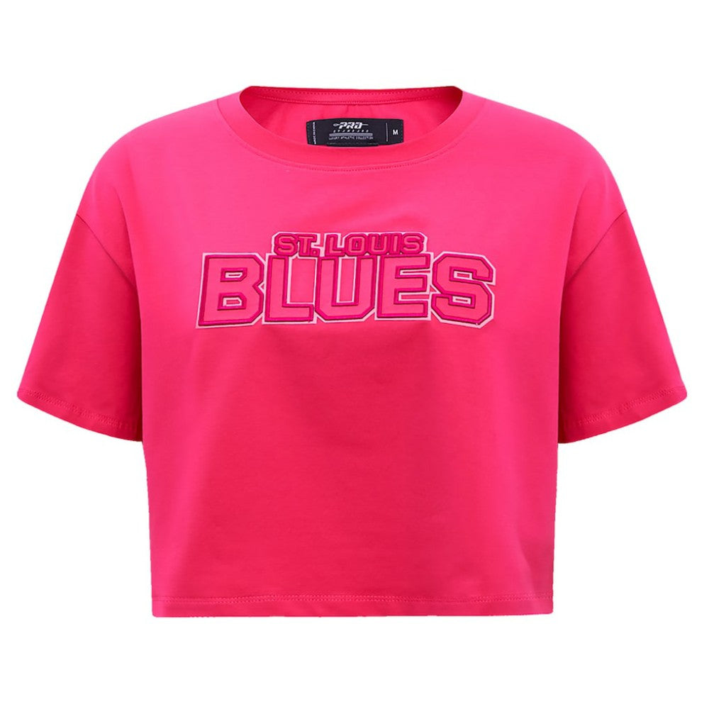 St. Louis Blues Pro Standard Women's Triple Pink Cropped Boxy T-Shirt