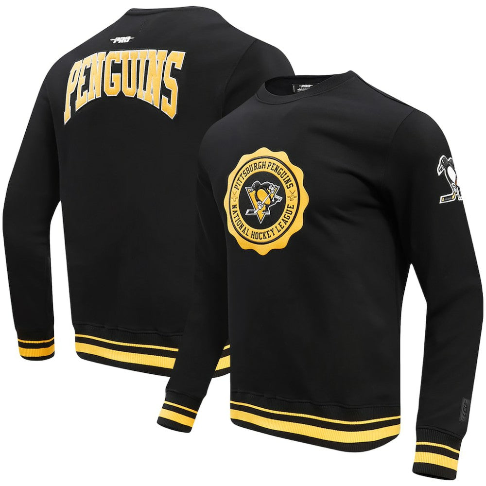 Pittsburgh Penguins Pro Standard Crest Emblem Pullover Sweatshirt Black