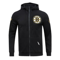 Boston Bruins Pro Standard Classic Chenille Full-Zip Hoodie Jacket Black