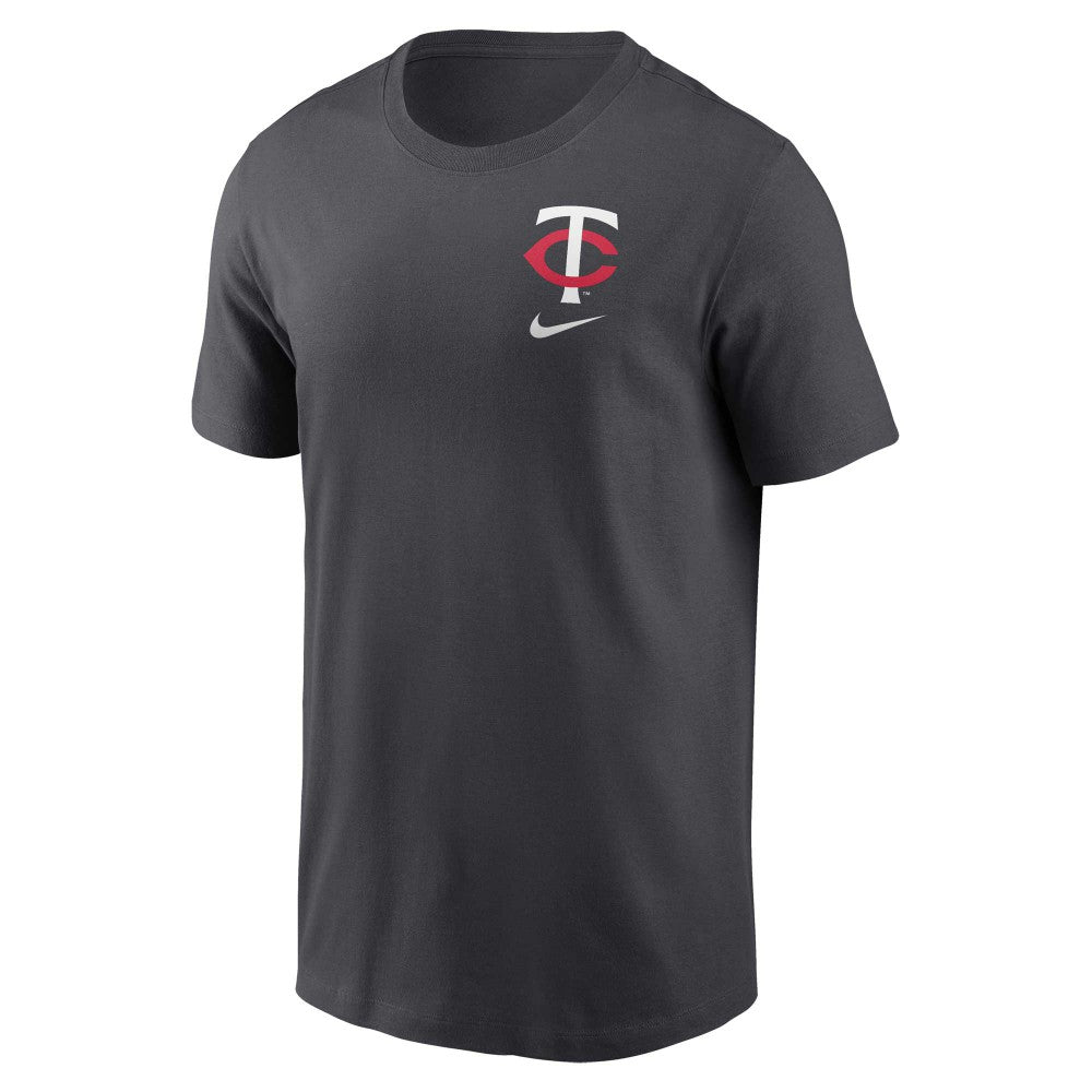 Minnesota Twins Logo Sketch Bar T-Shirt - Charcoal | Nike