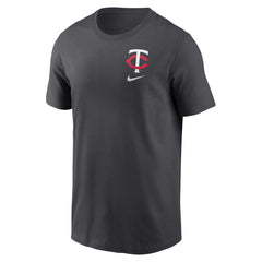 Minnesota Twins Logo Sketch Bar T-Shirt - Charcoal | Nike