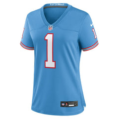 Warren Moon Tennessee Titans Women's Oilers Throwback Retired Player Game Jersey - Light Blue | Nike for sale