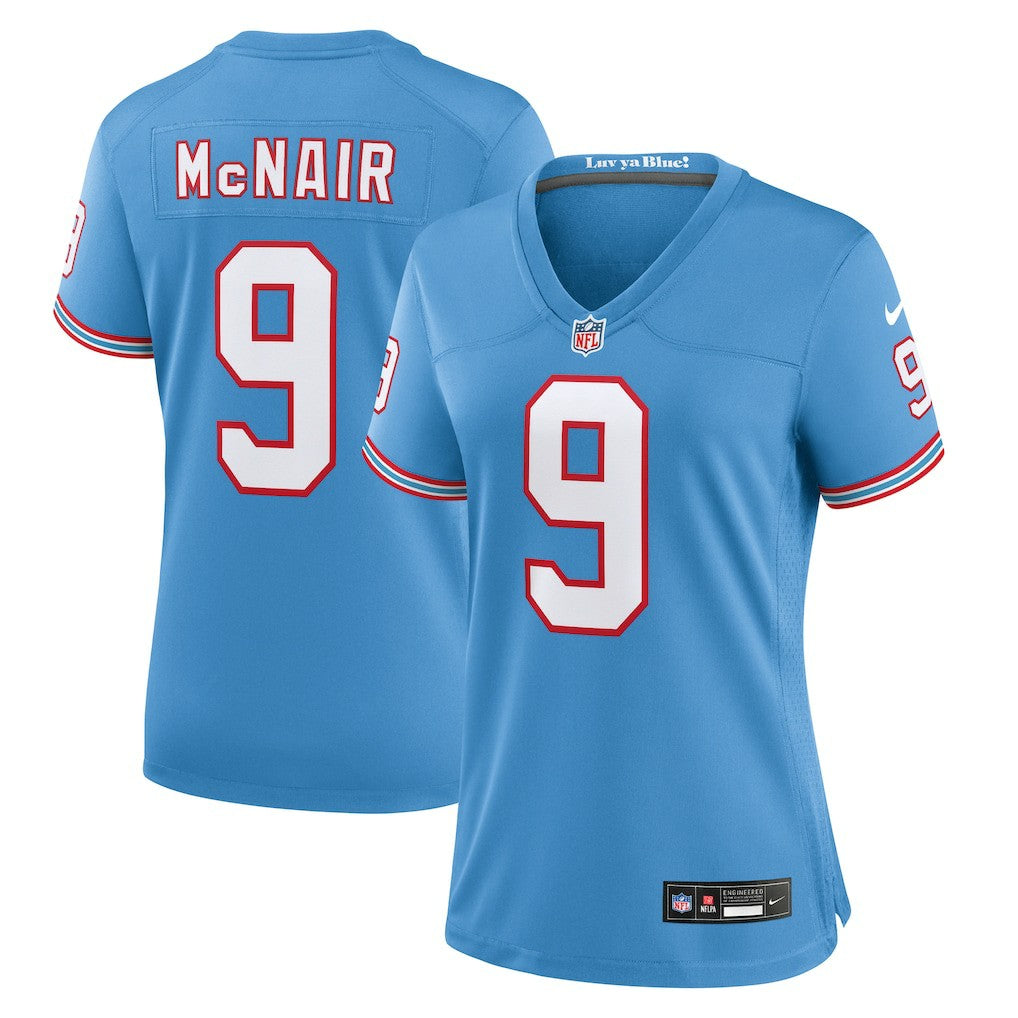Steve McNair Tennessee Titans Women's Oilers Throwback Retired Player Game Jersey - Light Blue | Nike on sale