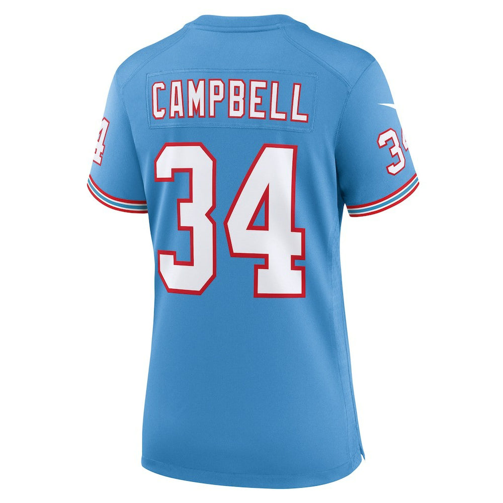 Earl Campbell Tennessee Titans Women's Oilers Throwback Retired Player Game Jersey - Light Blue | Nike for sale