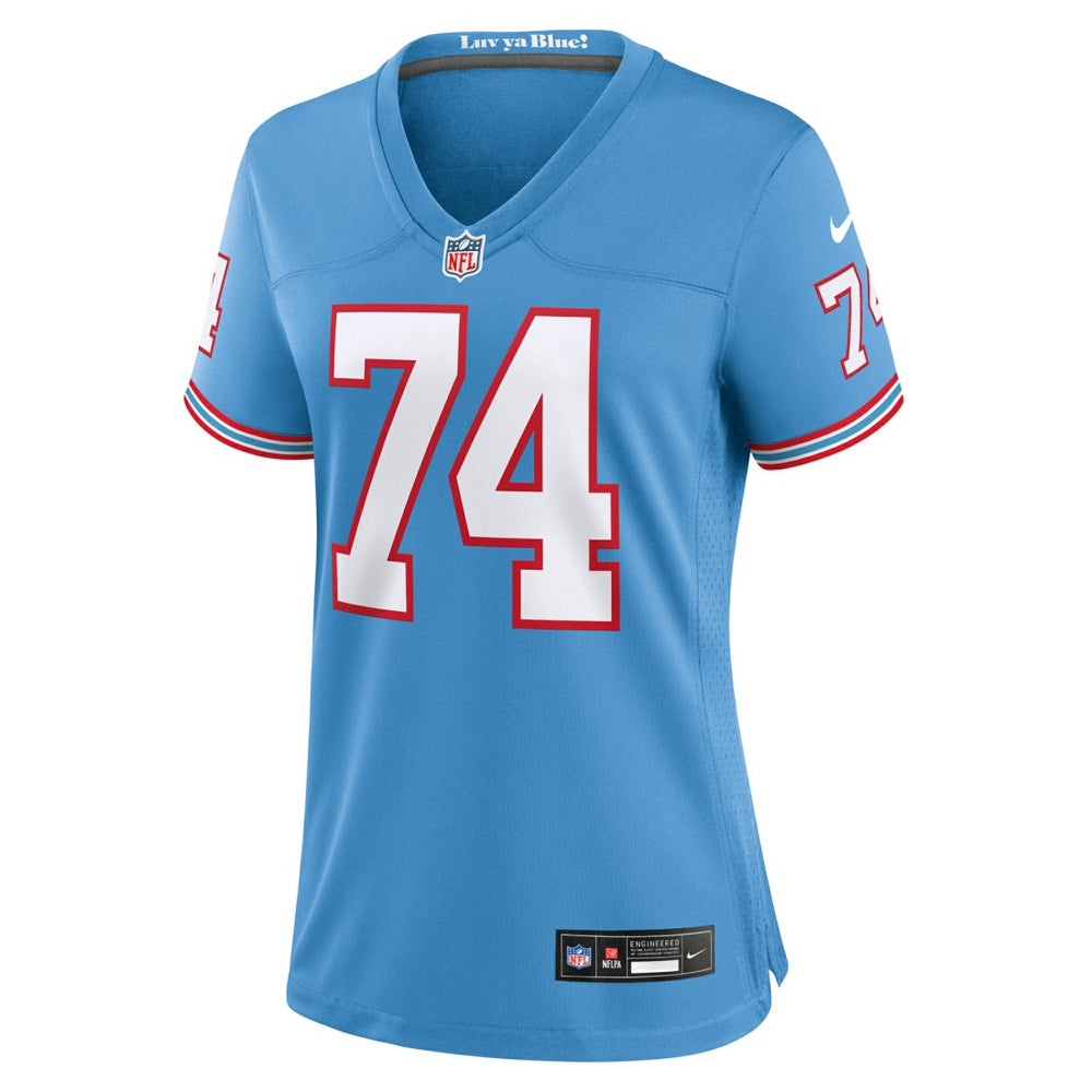 Bruce Matthews Tennessee Titans Women's Oilers Throwback Retired Player Game Jersey - Light Blue | Nike for sale