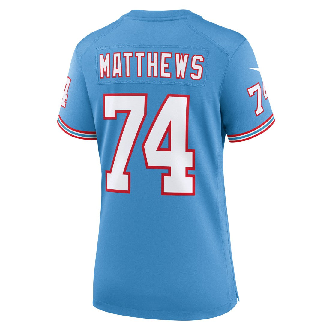 Bruce Matthews Tennessee Titans Women's Oilers Throwback Retired Player Game Jersey - Light Blue | Nike for sale