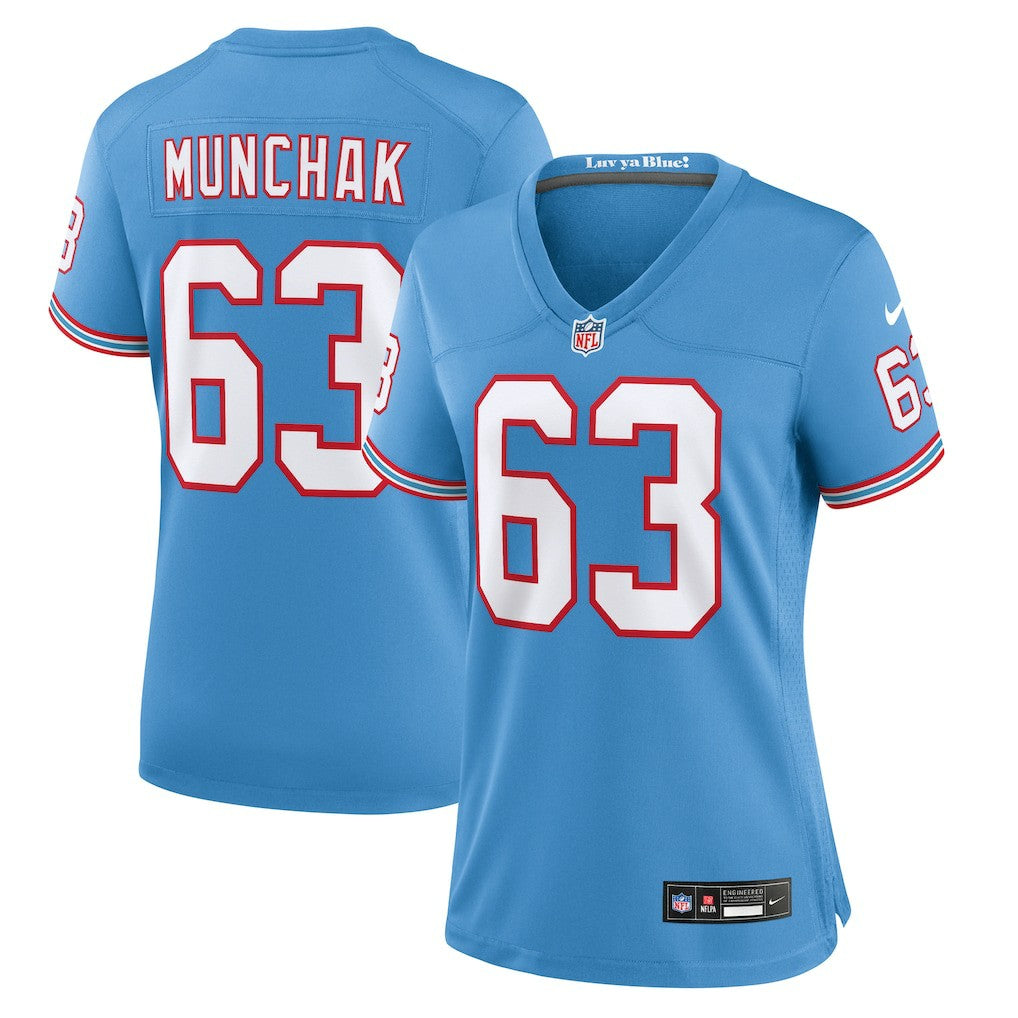 Mike Munchak Tennessee Titans Women's Oilers Throwback Retired Player Game Jersey - Light Blue | Nike sale