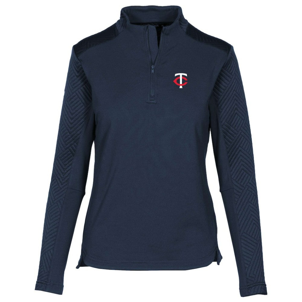 Minnesota Twins Levelwear Women's Daybreak Insignia Core Quarter-Zip Pullover Top - Navy