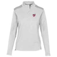 Washington Nationals Levelwear Women's Daybreak Insignia 2.0 Quarter-Zip Pullover Top - White