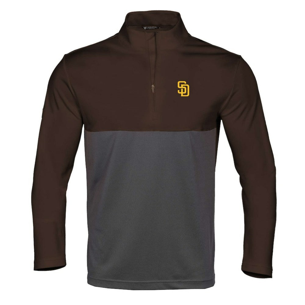San Diego Padres Levelwear Pursue Insignia 2.0 Quarter-Zip Pullover Top - Brown/Charcoal
