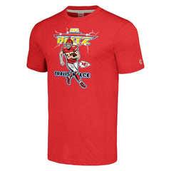 Travis Kelce Kansas City Chiefs Homage Unisex NFL Blitz Player Tri-Blend T-Shirt - Heathered Red for sale