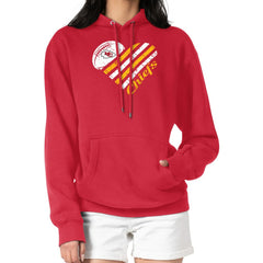 Kansas City Chiefs G-III 4Her by Carl Banks Women's Heart Graphic Fleece Pullover Hoodie - Red outlet