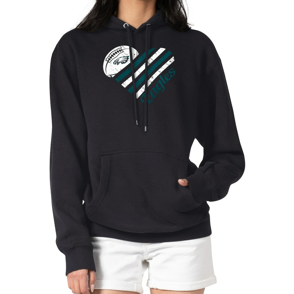 Philadelphia Eagles G-III 4Her by Carl Banks Women's Heart Graphic Fleece Pullover Hoodie - Black sale