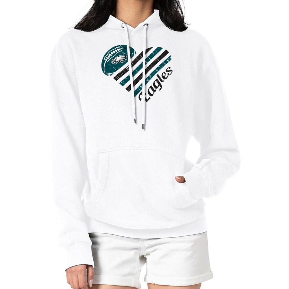 Philadelphia Eagles G-III 4Her by Carl Banks Women's Heart Graphic Fleece Pullover Hoodie - White discount