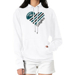 Philadelphia Eagles G-III 4Her by Carl Banks Women's Heart Graphic Fleece Pullover Hoodie - White discount