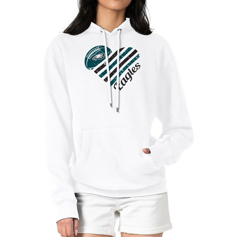 Philadelphia Eagles G-III 4Her by Carl Banks Women's Heart Graphic Fleece Pullover Hoodie - White discount