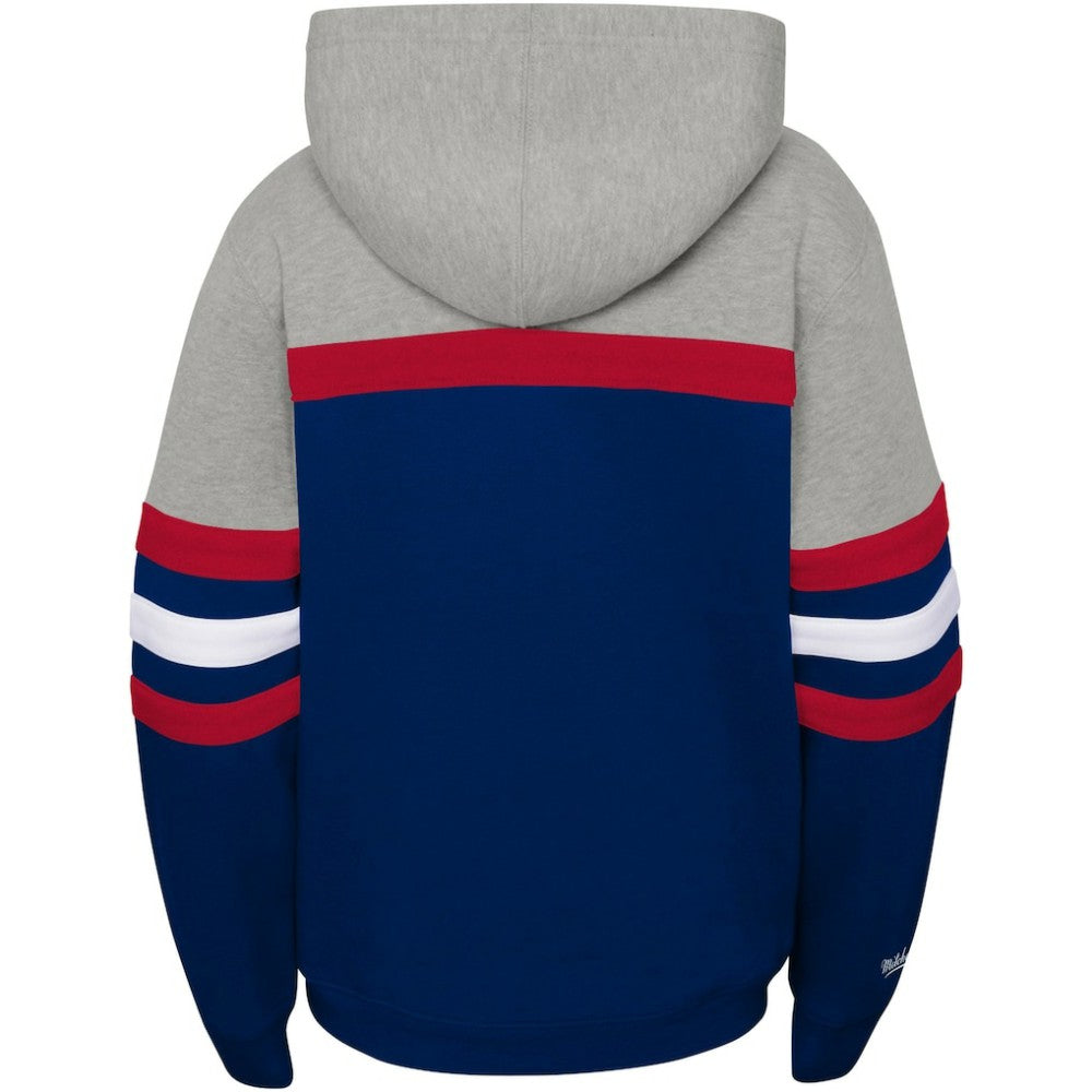 St. Louis Cardinals Youth Cooperstown Collection Head Coach Pullover Hoodie - Heather Gray/Navy | Mitchell & Ness