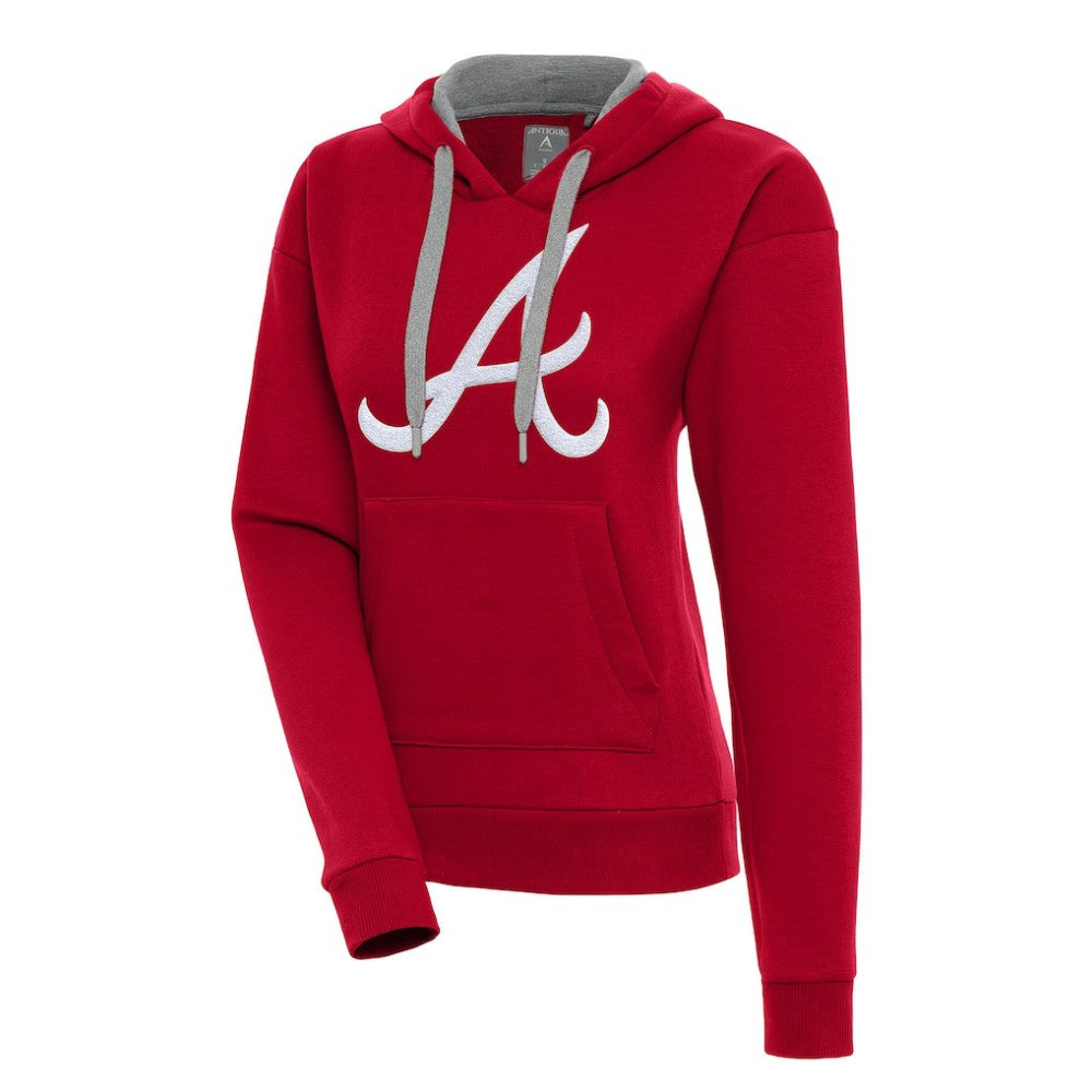 Atlanta Braves Antigua Women's Victory Pullover Hoodie - Red