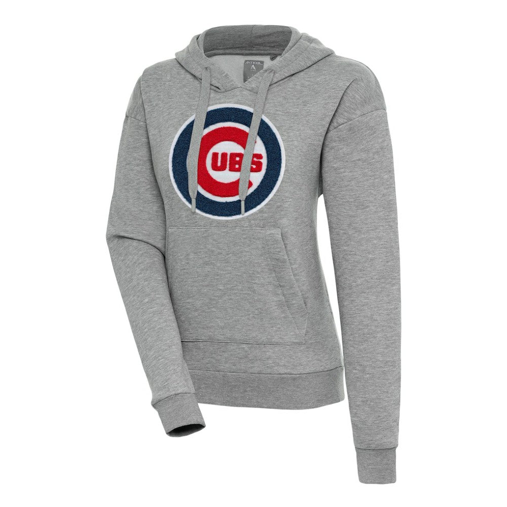 Chicago Cubs Antigua Women's Victory Pullover Hoodie - Heather Gray