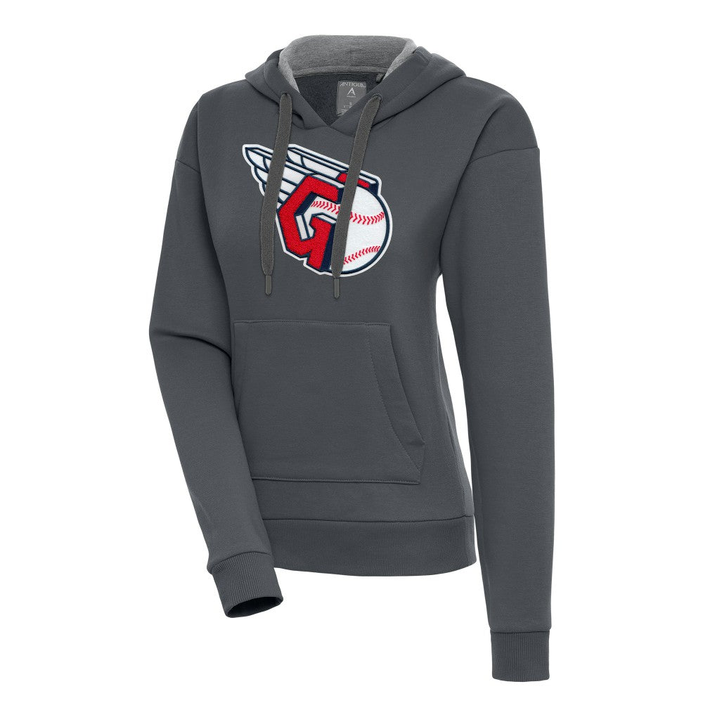 Cleveland Guardians Antigua Women's Victory Pullover Hoodie - Charcoal