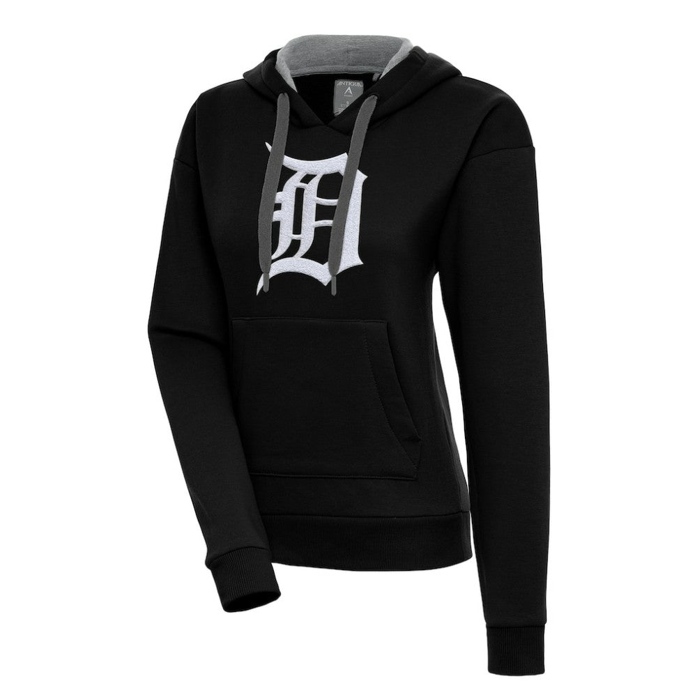 Detroit Tigers Antigua Women's Victory Pullover Hoodie - Black