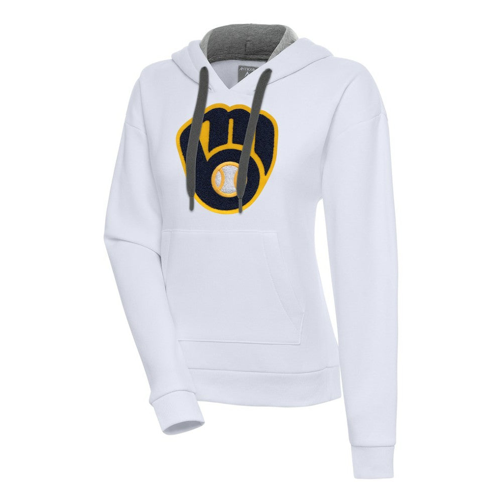 Milwaukee Brewers Antigua Women's Victory Pullover Hoodie - White