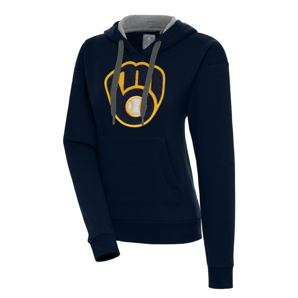 Milwaukee Brewers Antigua Women's Victory Pullover Hoodie - Navy
