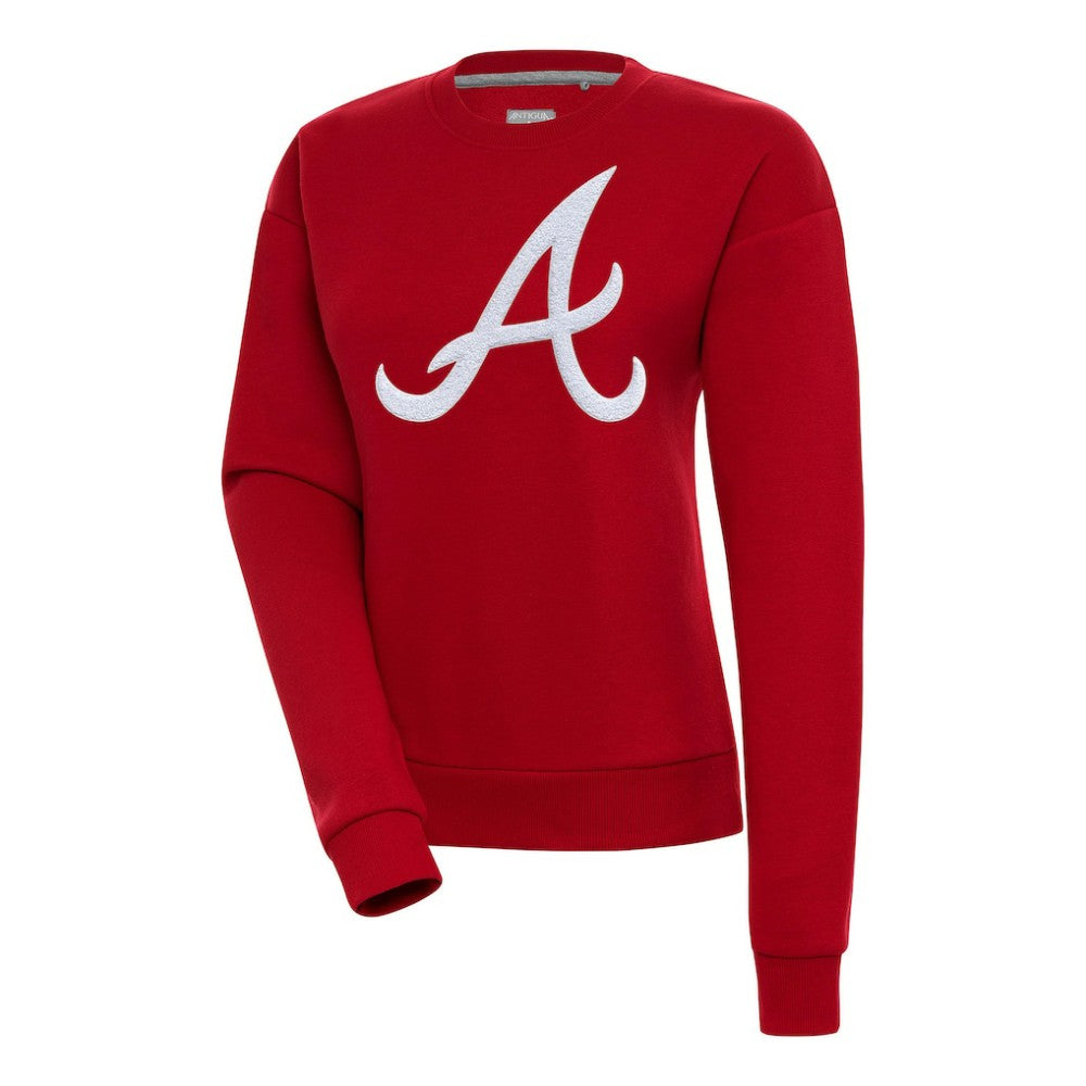 Atlanta Braves Antigua Women's Victory Chenille Pullover Sweatshirt - Red
