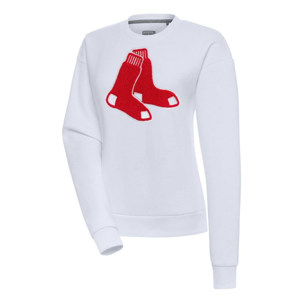 Boston Red Sox Antigua Women's Victory Chenille Pullover Sweatshirt - White