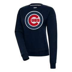 Chicago Cubs Antigua Women's Victory Chenille Pullover Sweatshirt - Navy