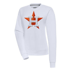 Houston Astros Antigua Women's Victory Chenille Pullover Sweatshirt - White