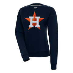 Houston Astros Antigua Women's Victory Chenille Pullover Sweatshirt - Navy