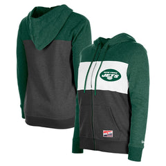 New York Jets New Era Women's Color-Block Full-Zip Hoodie - Green cheap