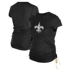 New Orleans Saints New Era Women's Ruched Side T-Shirt - Black online
