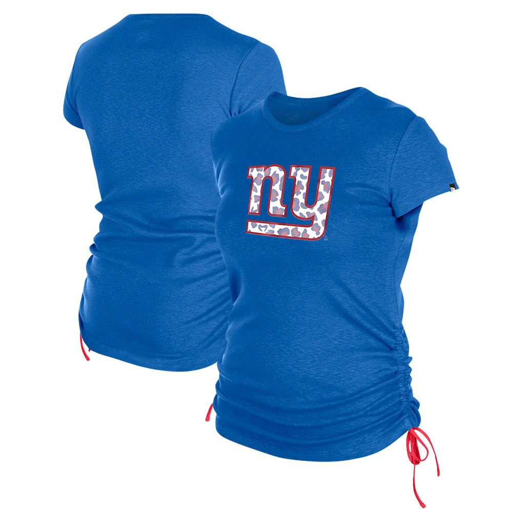 New York Giants New Era Women's Ruched Side T-Shirt - Royal outlet