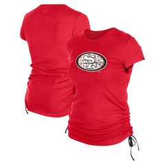 San Francisco 49ers New Era Women's Ruched Side T-Shirt - Red cheap