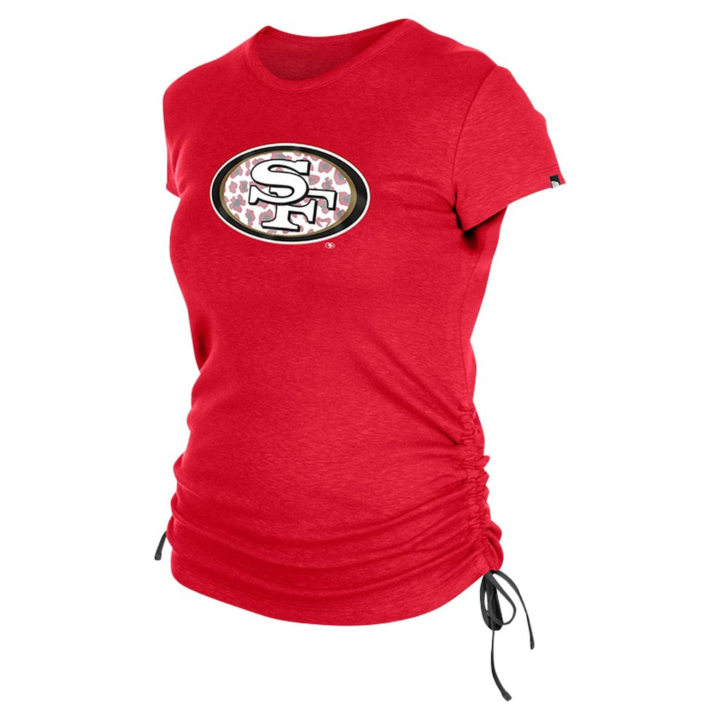 San Francisco 49ers New Era Women's Ruched Side T-Shirt - Red cheap