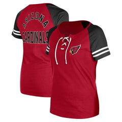 Arizona Cardinals New Era Women's Lace-Up Raglan T-Shirt - Cardinal discount
