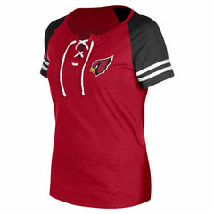 Arizona Cardinals New Era Women's Lace-Up Raglan T-Shirt - Cardinal discount
