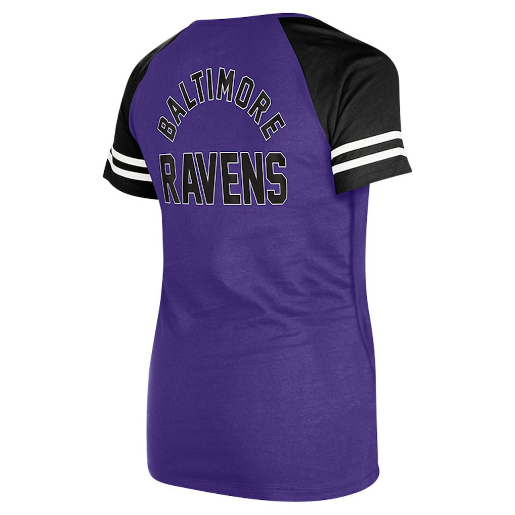 Baltimore Ravens New Era Women's Lace-Up Raglan T-Shirt - Purple sale