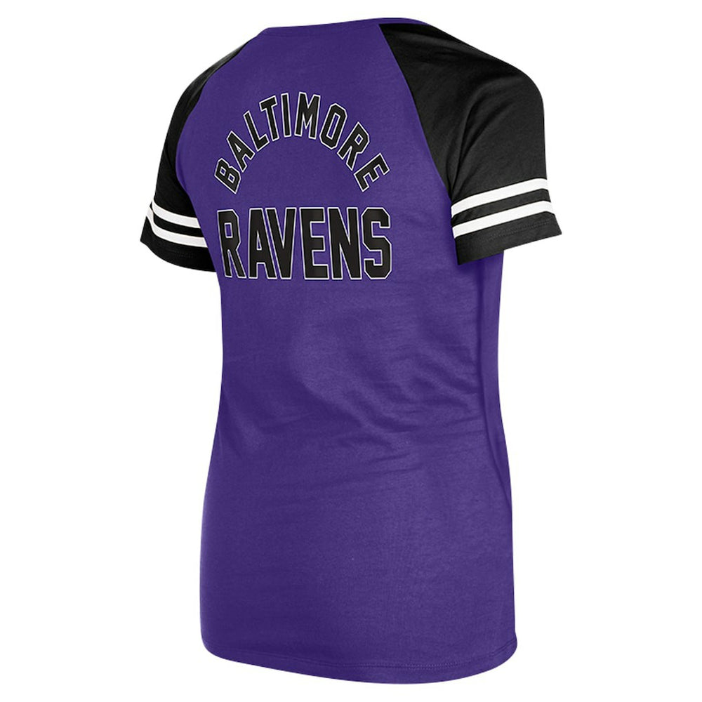 Baltimore Ravens New Era Women's Lace-Up Raglan T-Shirt - Purple sale