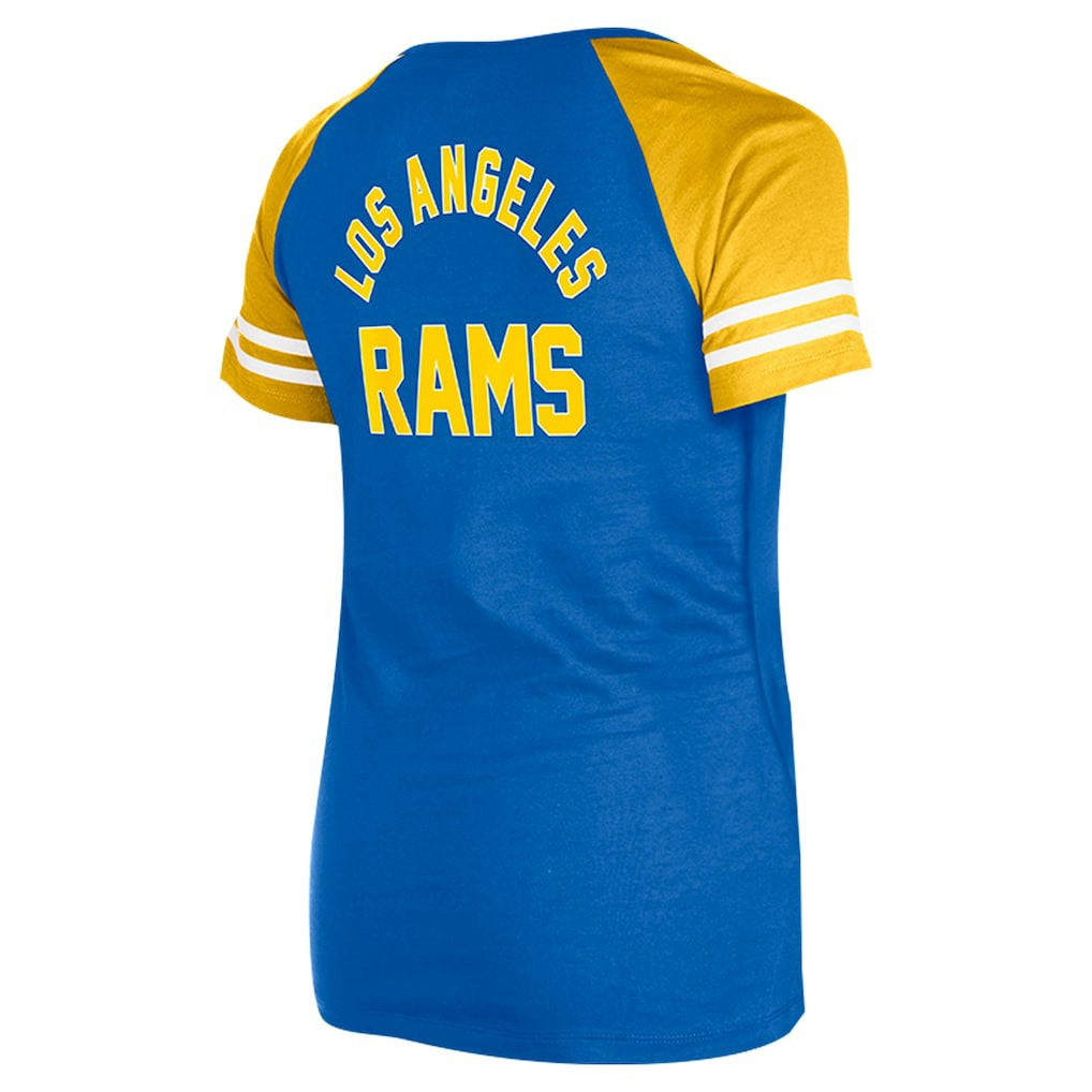Los Angeles Rams New Era Women's Lace-Up Raglan T-Shirt - Royal for sale