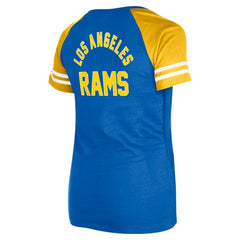 Los Angeles Rams New Era Women's Lace-Up Raglan T-Shirt - Royal for sale