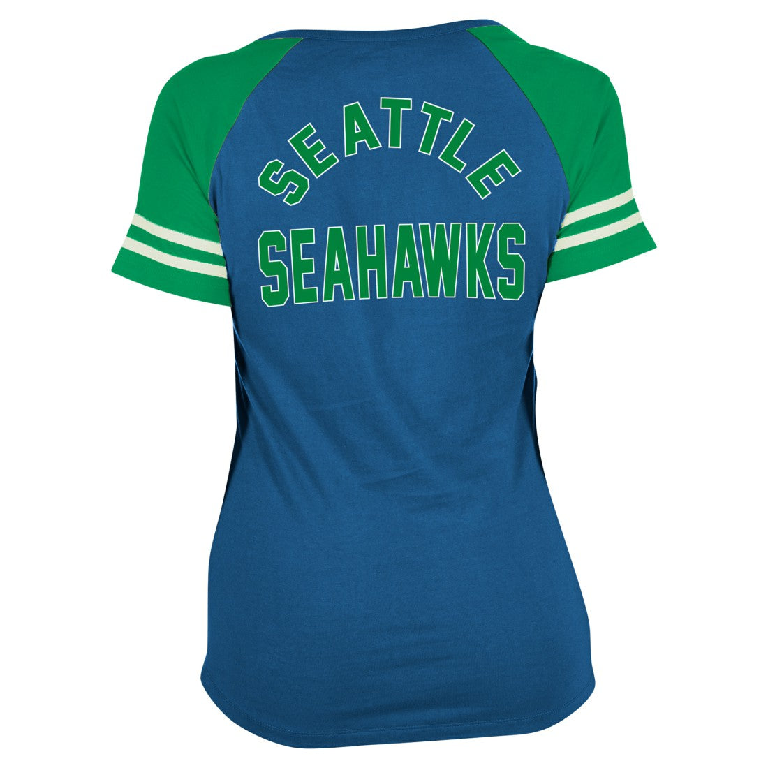 Seattle Seahawks New Era Women's Throwback Lace-Up Raglan T-Shirt - Royal outlet