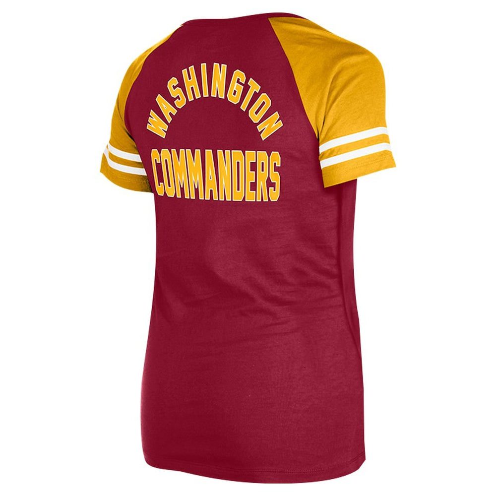 Washington Commanders New Era Women's Lace-Up Raglan T-Shirt - Burgundy for sale