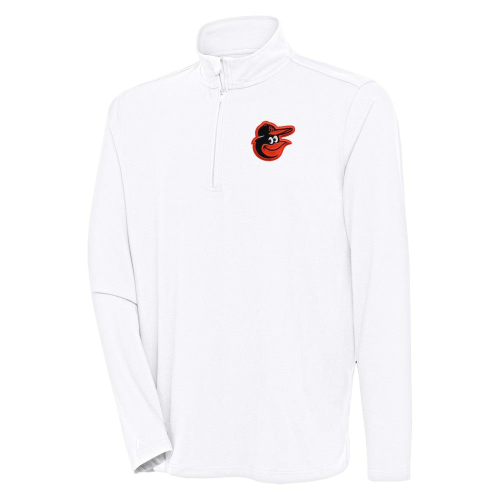 Baltimore Orioles Antigua Hunk Quarter-Zip Pullover Top - White