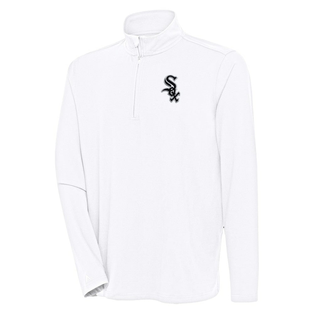 Chicago White Sox Antigua Hunk Quarter-Zip Pullover Top - White
