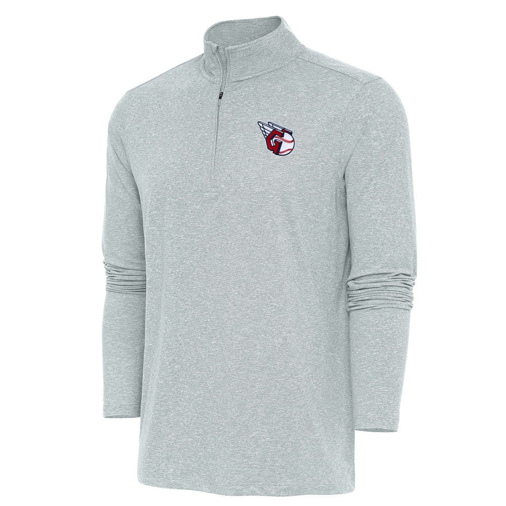 Cleveland Guardians Antigua Hunk Quarter-Zip Pullover Top - Heather Gray