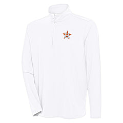 Houston Astros Antigua Hunk Quarter-Zip Pullover Top - White